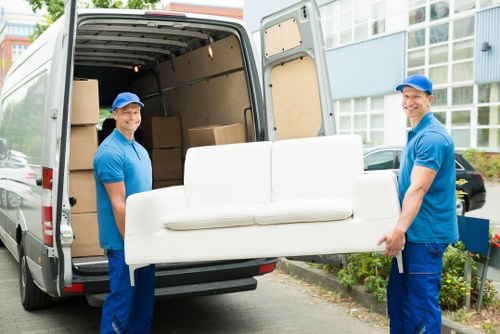 Removal team planning a move in Cardiff city streets