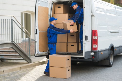 Furniture being loaded for a Cardiff house removal