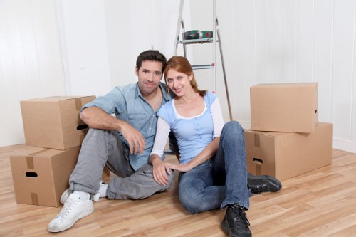 Household furniture being carefully transported during a Cardiff move