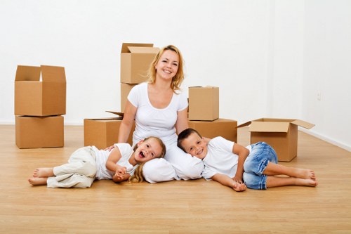 Helper transporting boxes and furniture in Cardiff