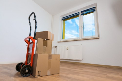 Packed household items ready for a Cardiff removals service