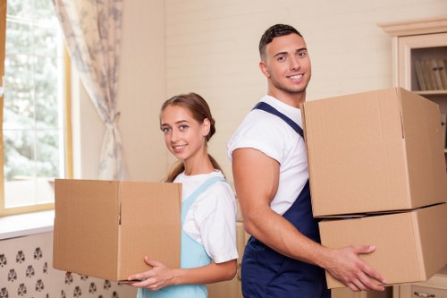 Cardiff removals scene with boxes and transport for a new move
