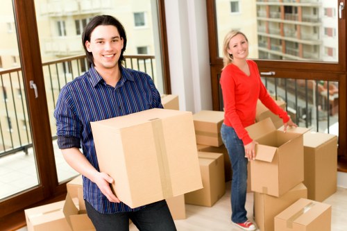 Moving van supporting a flat removal in Cardiff